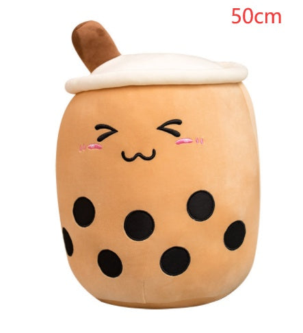 Boba Tea Plush Toy - Cute Strawberry Milk Tea Stuffed Animal Pillow Cushion for Kids - DropOnline.co
