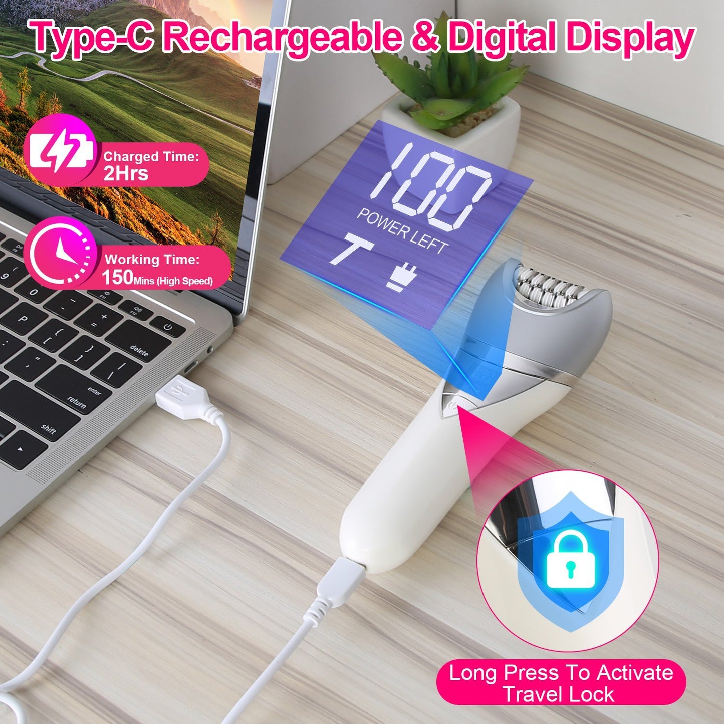 7 In 1 Electric Razor For Women Lady Hair Removal Epilators For Leg Face Arm Bikini Armpit Public Hairs IPX6 Wet And Dry Use Cordless Rechargeable Whole Body Trimmer And Shaver Kit - DropOnline.co