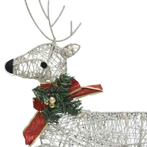 Reindeer & Sleigh Christmas Decoration - 60 LEDs Outdoor Gold - DropOnline.co