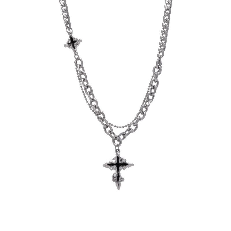 Dark Cross Necklace Men's Fashion Accessories - DropOnline.co