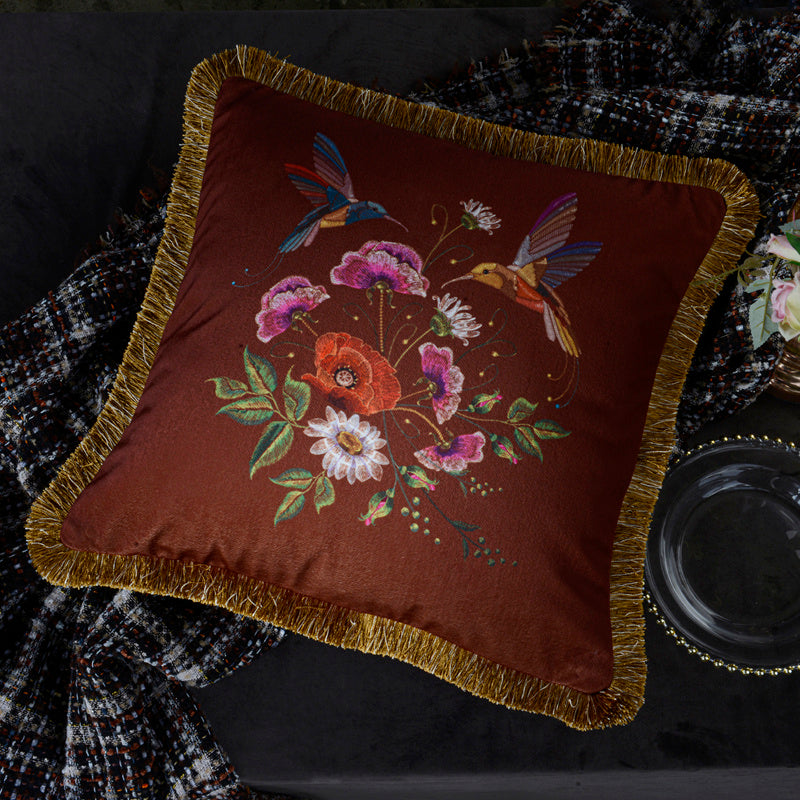 Living Room Sofa Retro Tassel Backrest Cushion Pillow Waist Pillow With Core - DropOnline.co