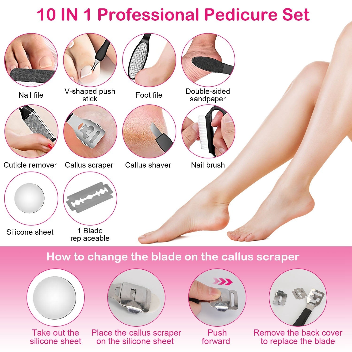 17Pcs Electric Foot Callus Remover With Vacuum Foot Grinder Rechargeable Foot File Dead Skin Pedicure Machine With 3 Grinding Heads 2 Speeds Foot Care Tool - DropOnline.co