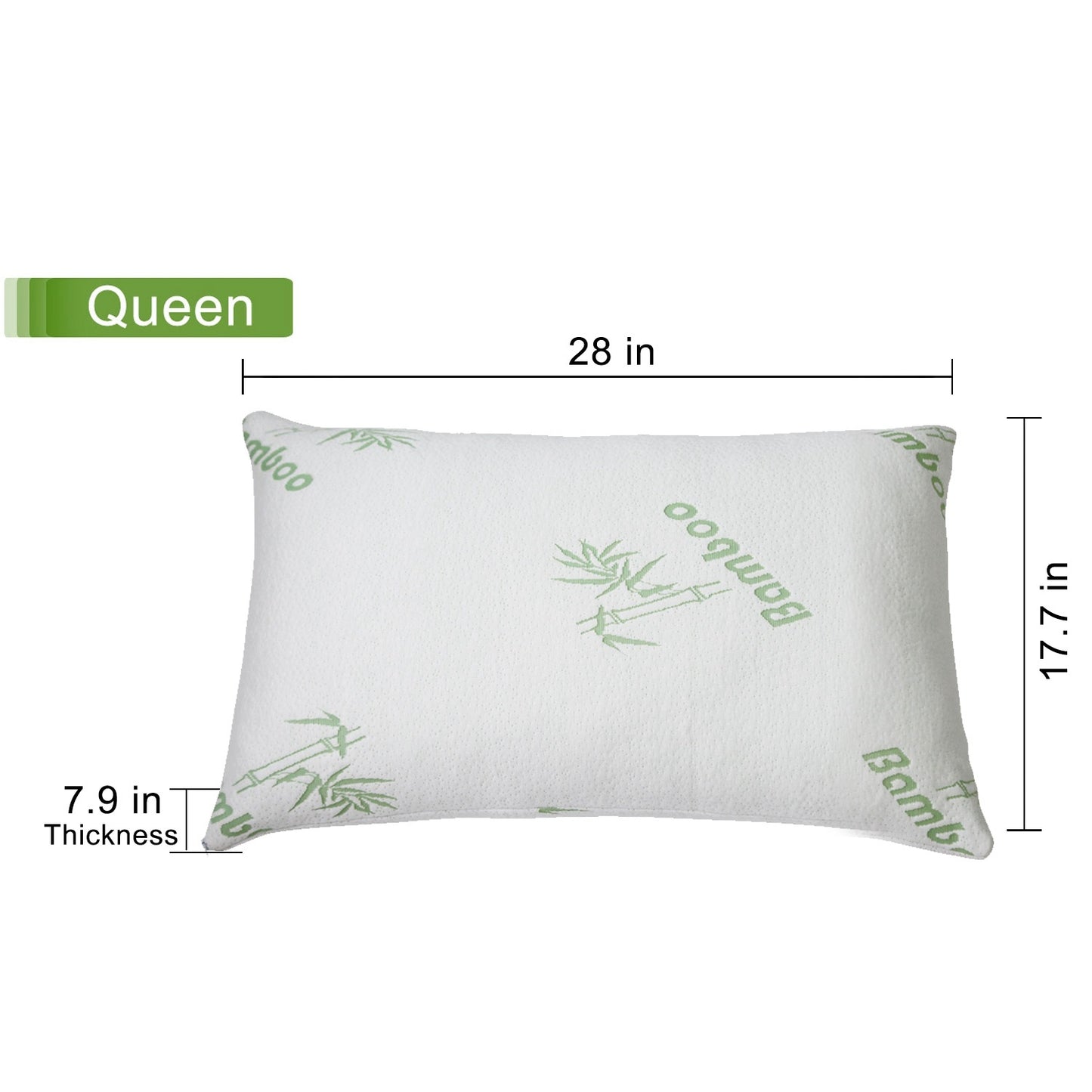 2Pcs Or 1Pcs Bamboo Memory Foam Pillow Hypoallergenic Bed Pillow For Head Neck Rest Sleeping Shredded Pillow Washable Cover Queen Size Pillow - DropOnline.co