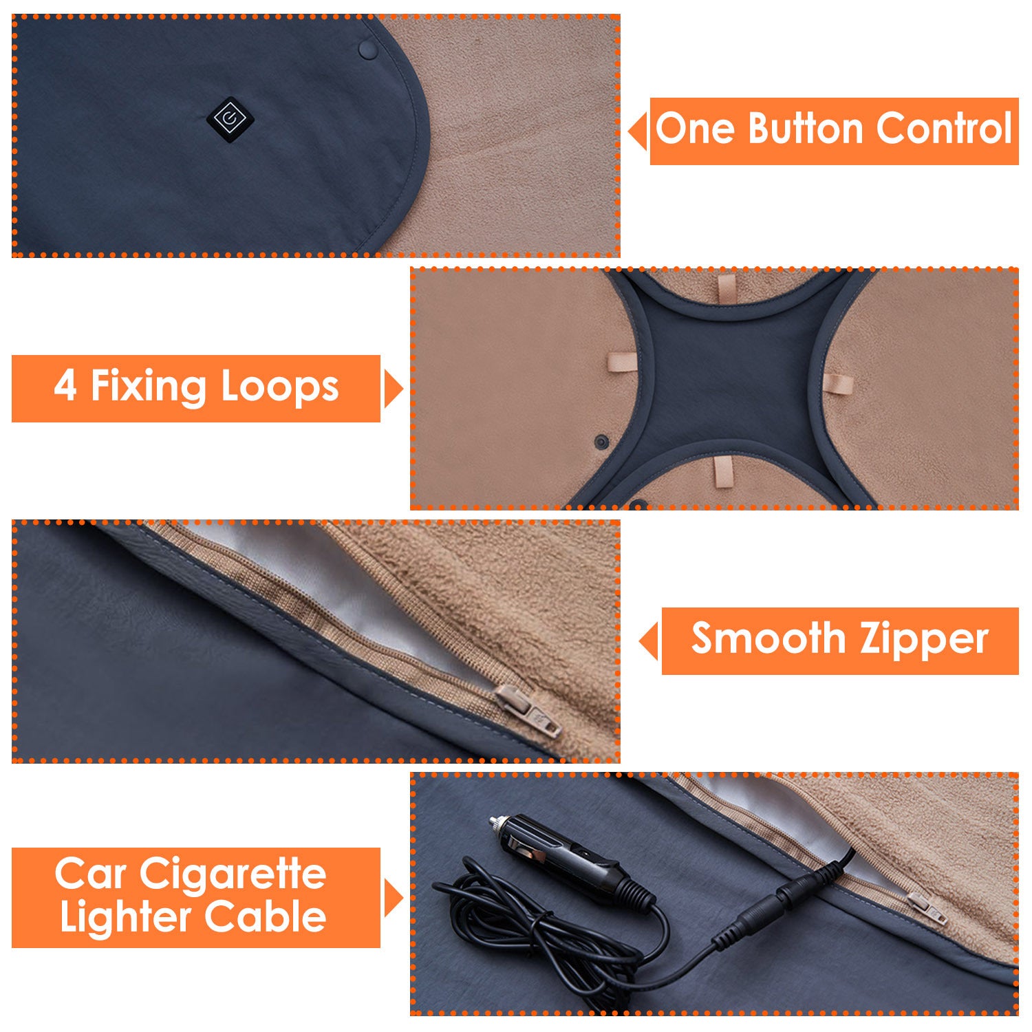 Electric Heated Throw Blanket - 53.5x37.8in Full Body Heated Shawl with 3 Heat Levels - DropOnline.co