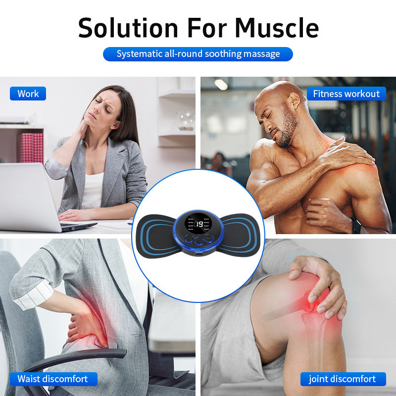 Mini Massage Patch Cervical Massager Shoulder And Neck Massager EMS Portable Pulse Smart Massage Patch 8 Modes 19 Gears - DropOnline.co