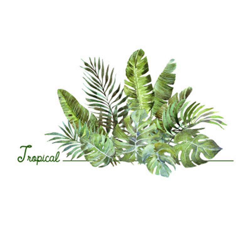 Tropical Plant Turtle Leaf Wall Sticker Home Decor  Beach Palm Leave Art Wall Decal For Kids Room Living Room Bedroom Mural - DropOnline.co
