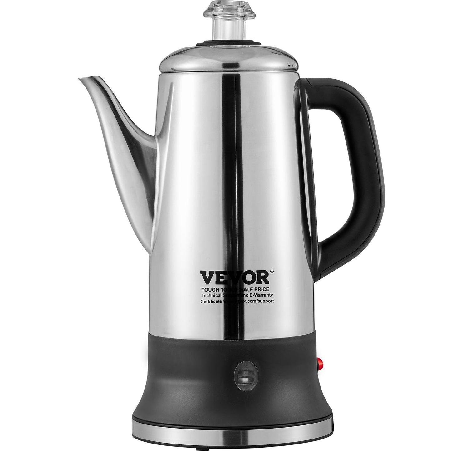 12-Cup Electric Percolator Coffee Pot, 304 Stainless Steel Coffee Percolator With Keep Warm Function & Heat-Resistant Handle, Classic Coffee Maker, Quick Brew & Easy-Pour Spout, Silver - DropOnline.co