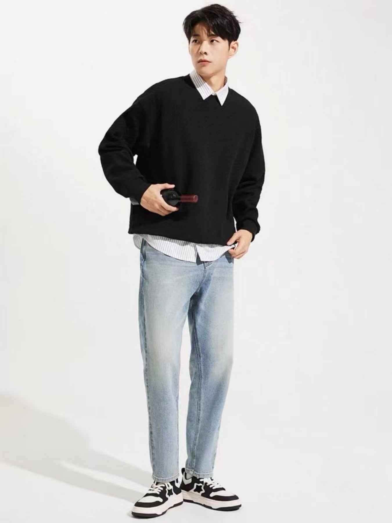 Unisex Jacquard Round Neck Hoodie - Premium Export Quality European Sizes