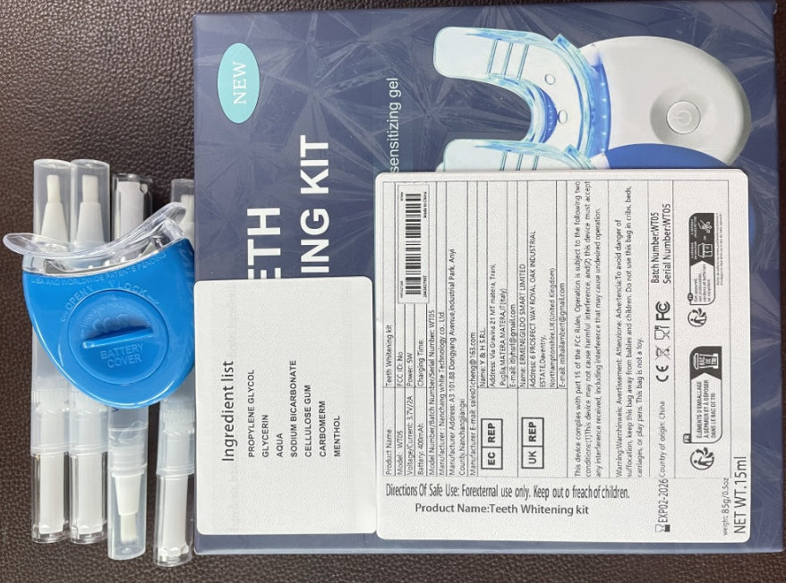 Teeth Profession Kit - 5X LED Light Tooth With 3pcs Pens,1 Desensitization Pen,1 Mouth Trays Restores Your White Smile,pefect Gift For Girlfriend - DropOnline.co