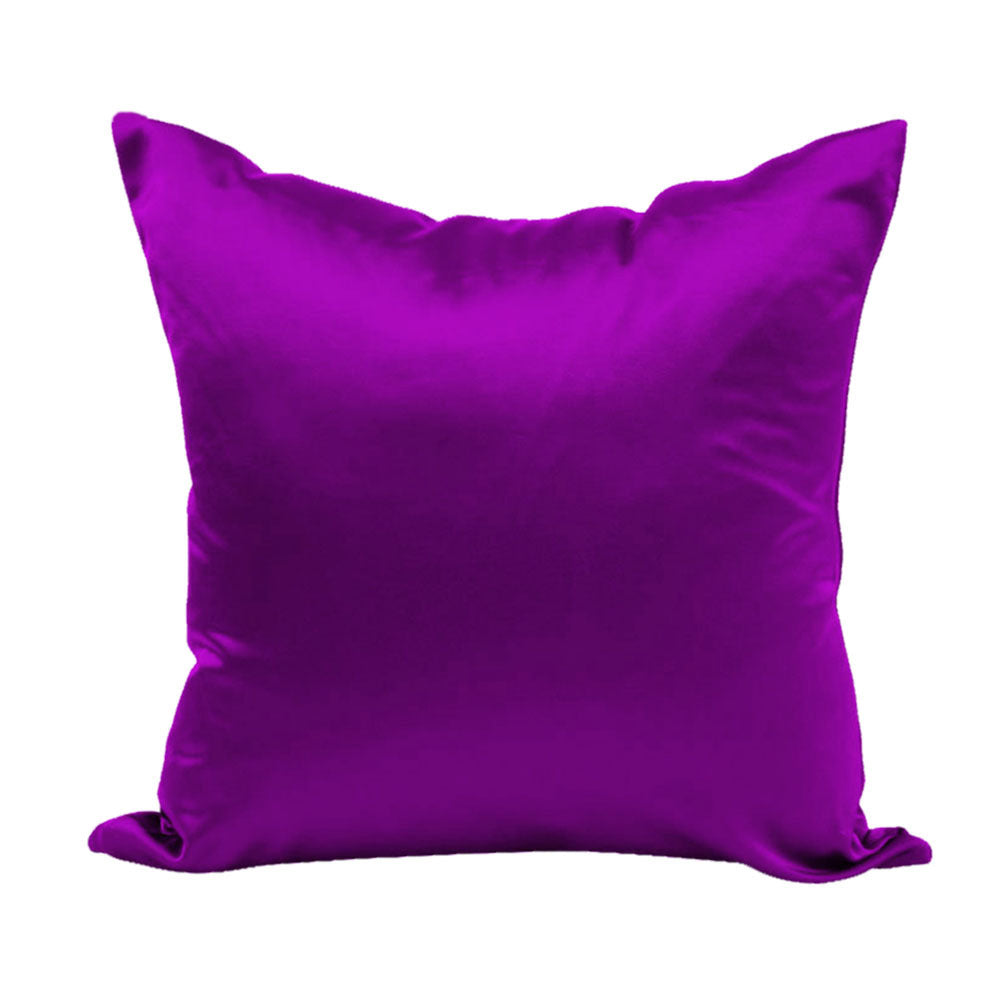 Solid Color Imitation Silk Sofa Cushion Cover - DropOnline.co