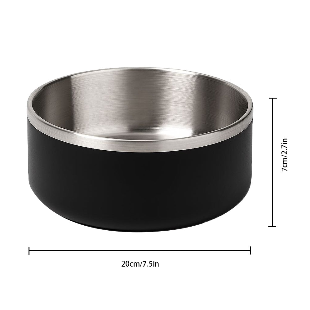 Dog Bowl, Stainless Steel Dog Food And Water Bowl With Non Slip Quiet Bottom, Easy To Clean, Dishwasher Safe, 42oz - DropOnline.co