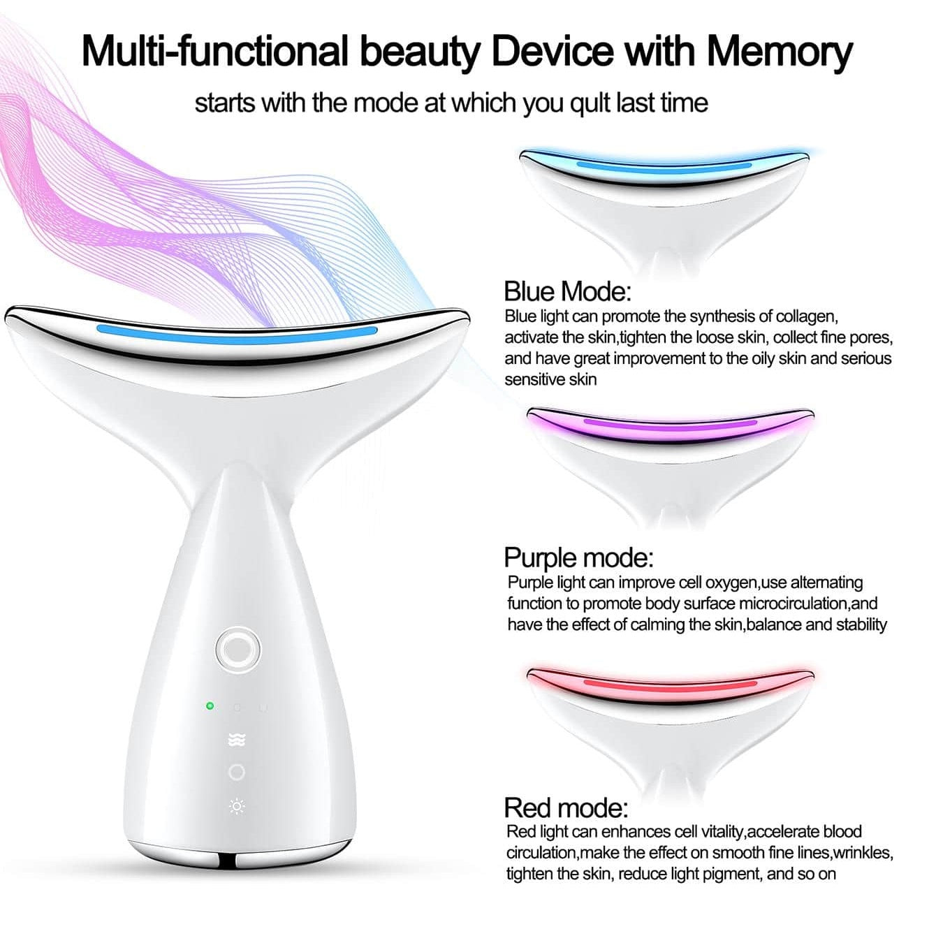 Face And Neck Tightening Device, Firm And Tightens Sagging Skin Face Neck Massager, Beauty Facial Massager For Women And Men - White - DropOnline.co