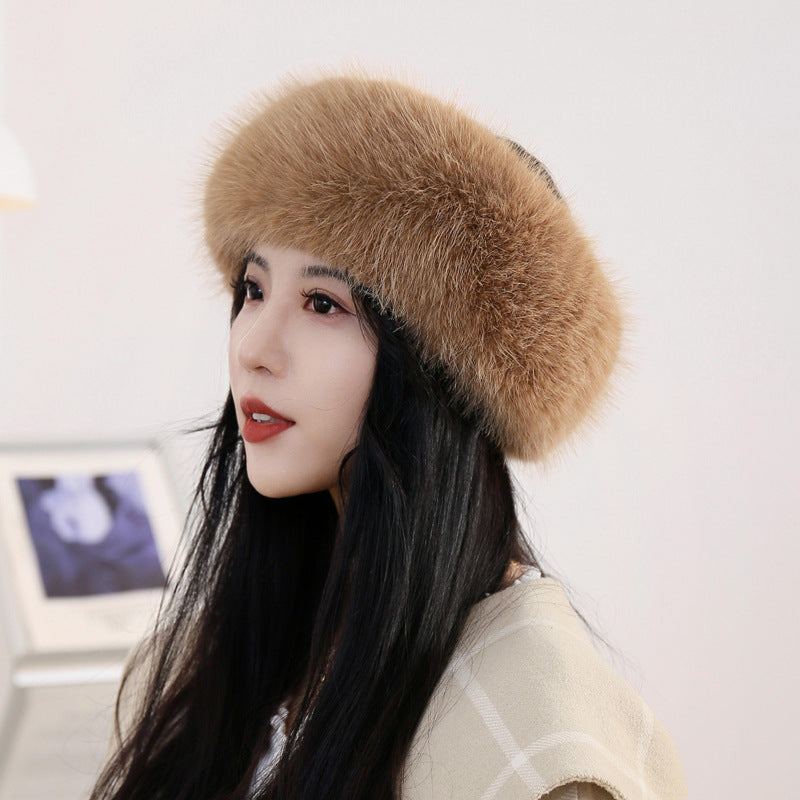 Autumn Winter Fur Hair Ring Hat - Thickened Topless Design - DropOnline.co