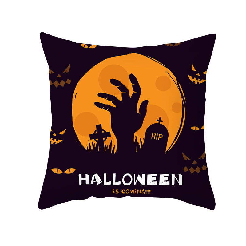 Halloween Pumpkin Letter Fleece Cushion Cover - DropOnline.co