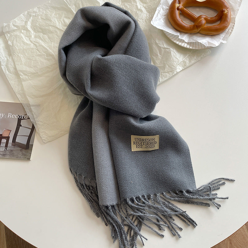Double-Sided Artificial Cashmere Scarf - Women's Winter Warm Couple Scarf - DropOnline.co