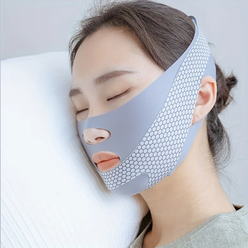 Unscented Sleep Facial Lift Mask - Comfortable, Flexible, Anti-Snoring Face Strap For Relaxation And Beauty - DropOnline.co