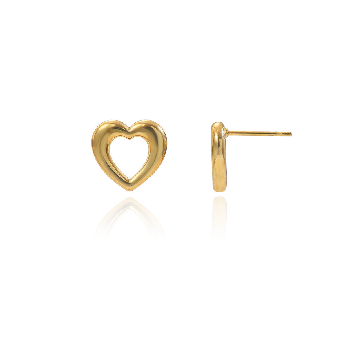 Lxalry 18K Gold Plated Heart Earrings   Stainless Steel Hypoallergenic Jewelry For Women  Skin Safe Everyday & Gift Luxury For Wife Mom Girlfriend  Valentine S Day Charm With Tarnish Free Glow - DropOnline.co