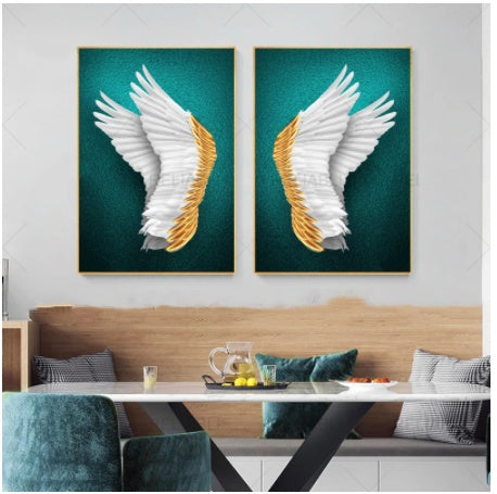 Gold Butterfly Wall Poster Modern Canvas Painting Art Corridor Living Room Bedroom Decor - DropOnline.co