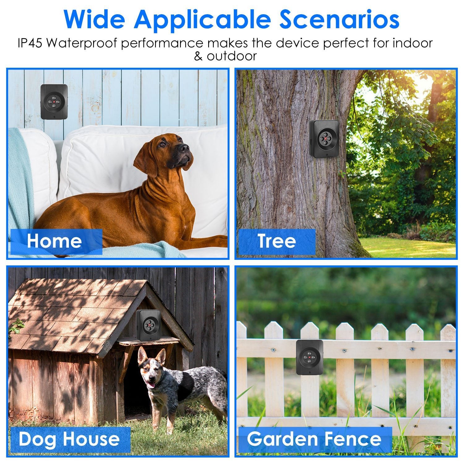 1Pc Ultrasonic Anti Barking Device Indoor Outdoor Dog Bark Control With 3 Frequency Levels Max 32.8Feet Sensing Distance For Most Dog Sizes - DropOnline.co