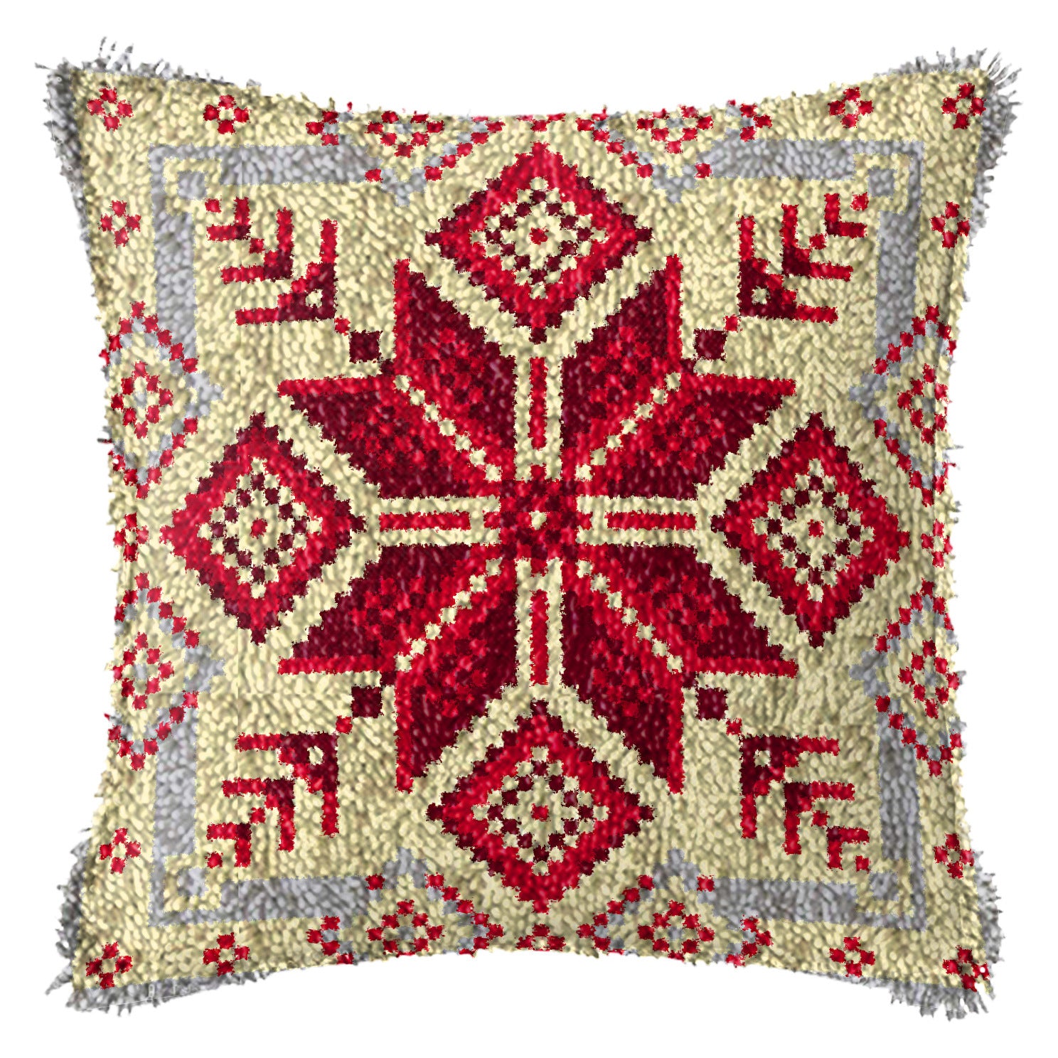 Diy Handmade Christmas Cushion Wool Embroidered Pillow Material Package - DropOnline.co
