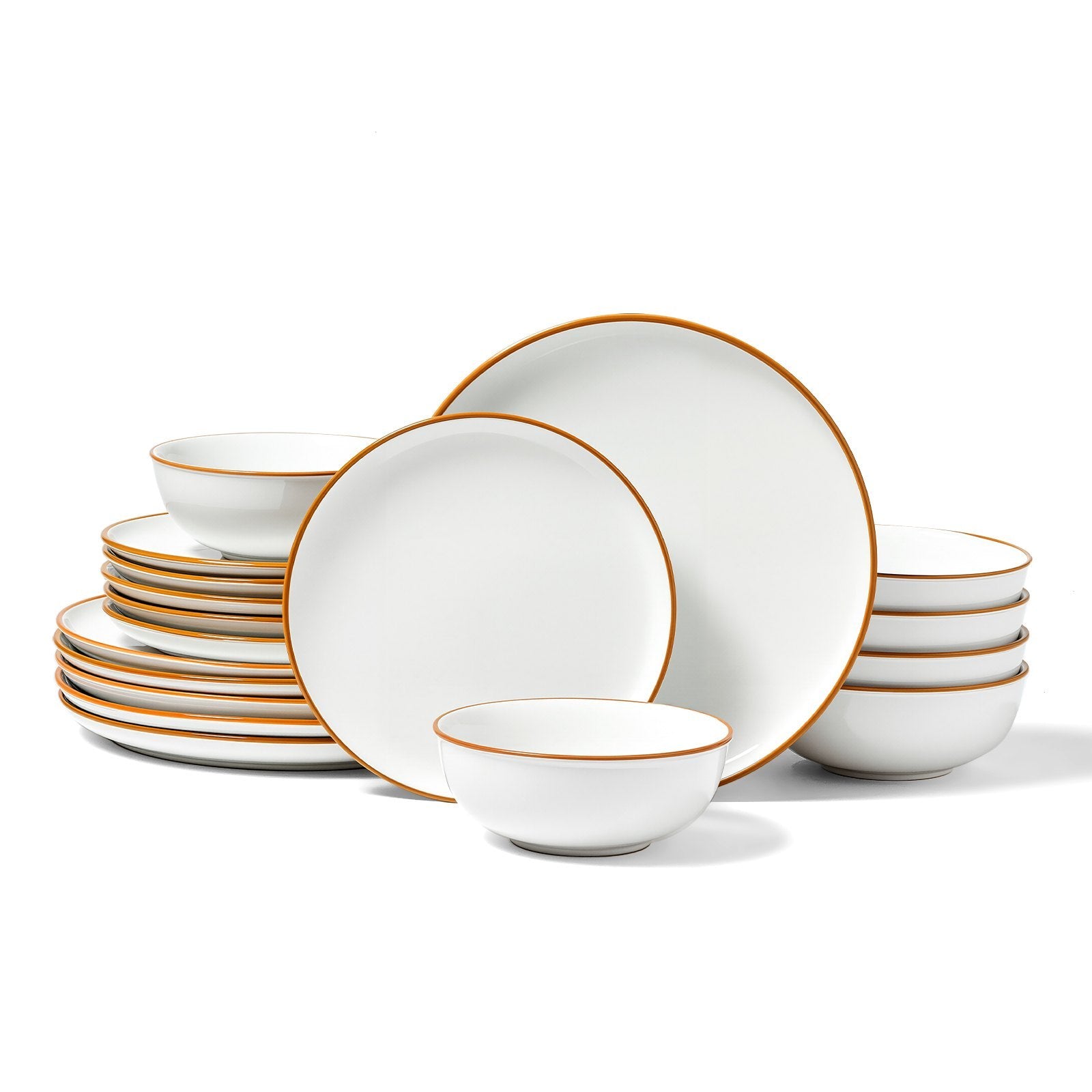 18 PCS Dinnerware Set Ceramic Plates And Bowls Sets Service For 6 White - DropOnline.co