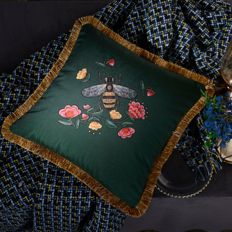 Living Room Sofa Retro Tassel Backrest Cushion Pillow Waist Pillow With Core - DropOnline.co