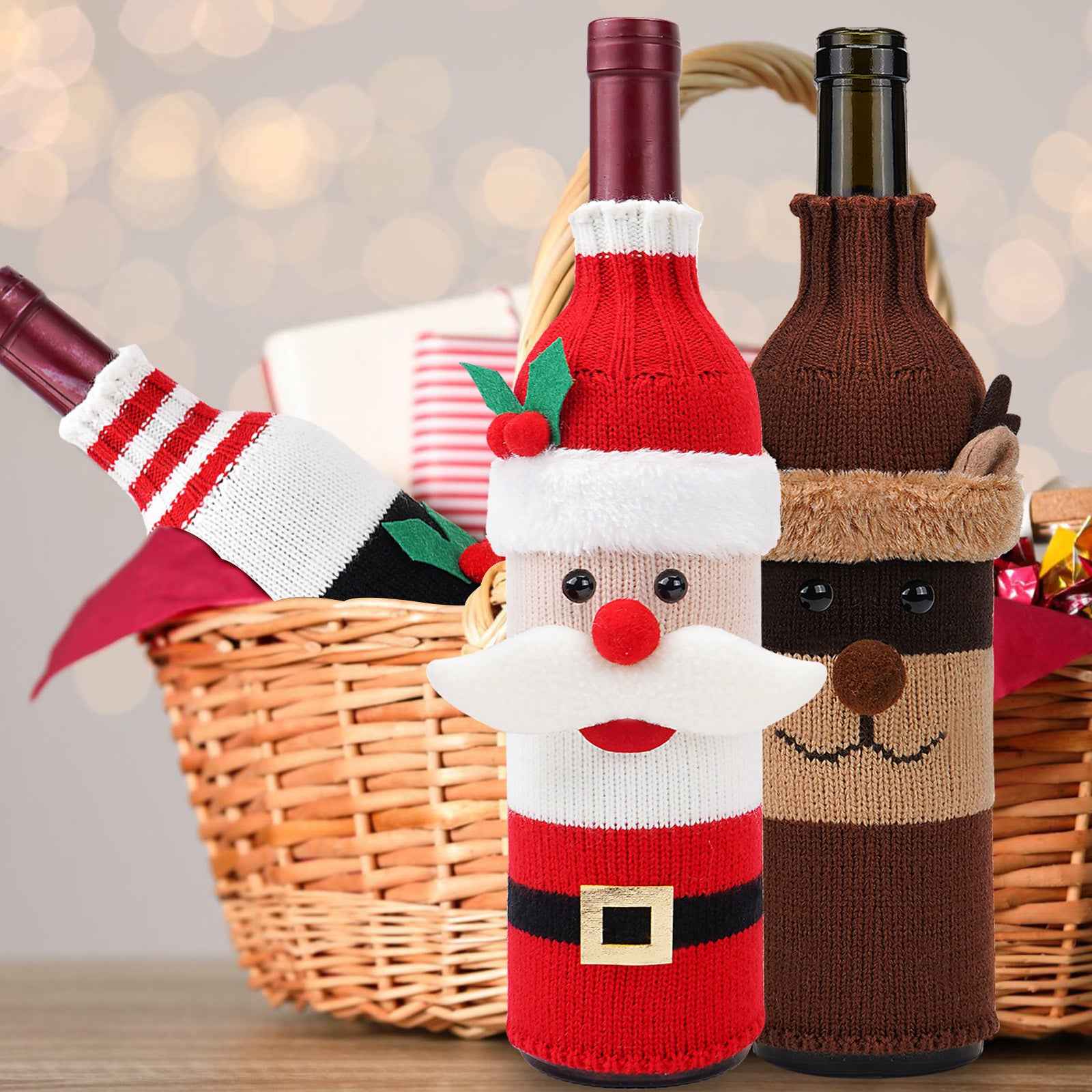 Home Fashion Simple Christmas Decorations Bottle Cover - Wine Bottle Decor - DropOnline.co