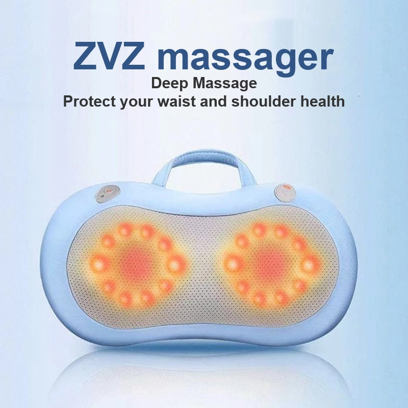 Massage The Back And Neck With Heated, Kneading Deep Tissue Massage Pillows - DropOnline.co