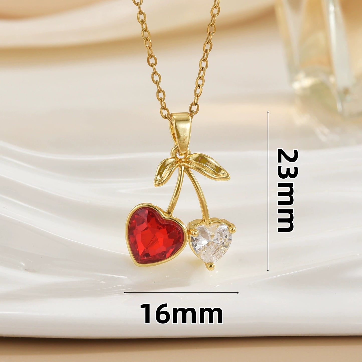 Women's Cherry Necklace Does Not Fade High-end Pendant Versatile Clavicle Chain - DropOnline.co