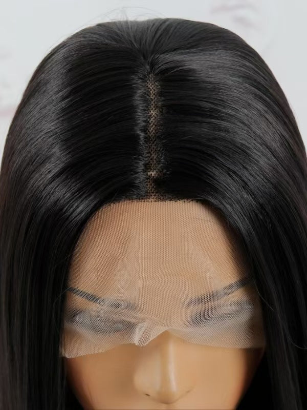 13x4x1 Lace Synthetic Non-toxic Wig, Wave Head Straight Hair, 14-inch Non-adhesive Lace Front Piece, Suitable For The Whole Scene. - DropOnline.co