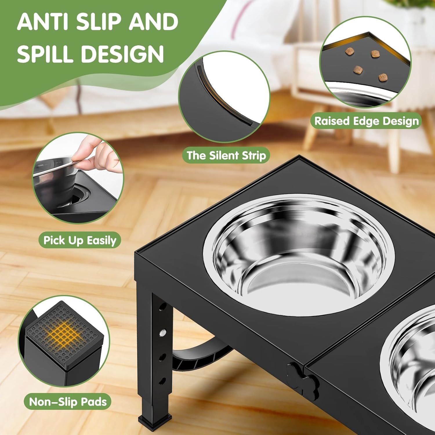 Xia Z Fashion Pet Products Black Dog Bowl Holder - DropOnline.co