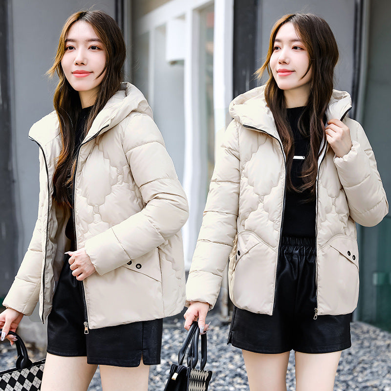 Cotton Coat Rhombus Thickened Cotton Coat Fleece-lined Cotton Coat Jacket - DropOnline.co