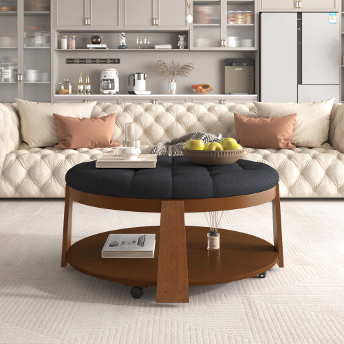 Round Footstool Coffee Table - DropOnline.co