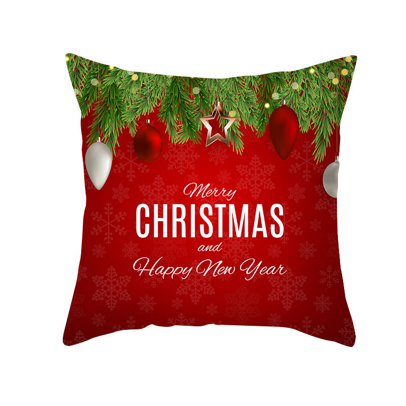 Cartoon Santa Claus Series Peach Skin Sofa Cushion Cover - Fun Christmas Holiday Decoration - DropOnline.co