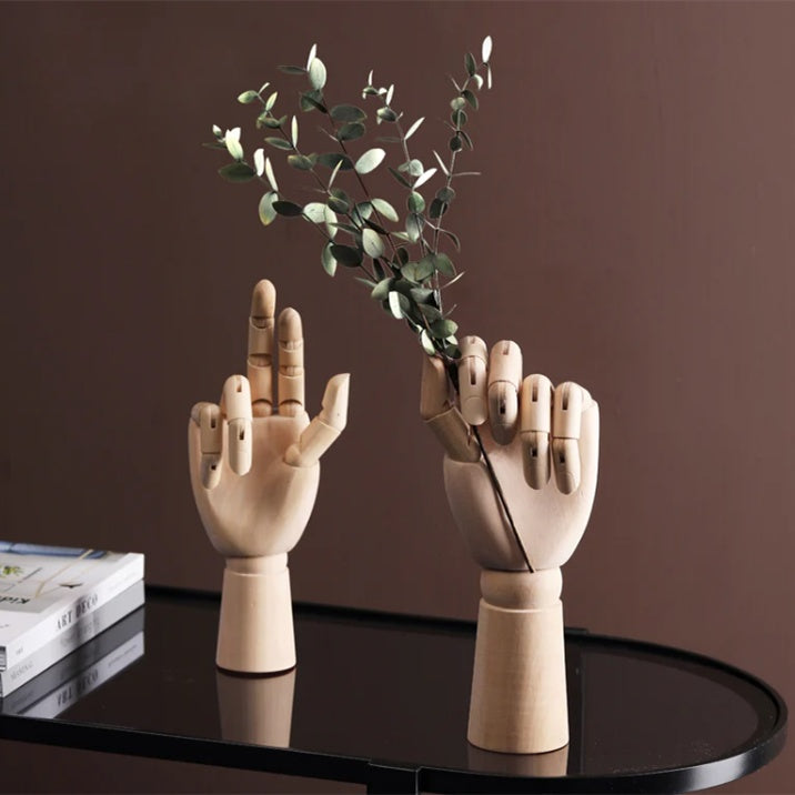 Grocery Home Decor Ornaments Lotus Wood Movable Wooden Knuckle Hand Model - DropOnline.co