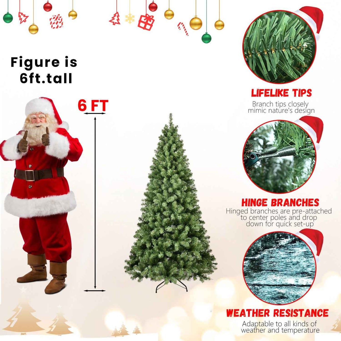 PE/PVC Green Christmas Tree - Premium Mixed Material Holiday Decoration