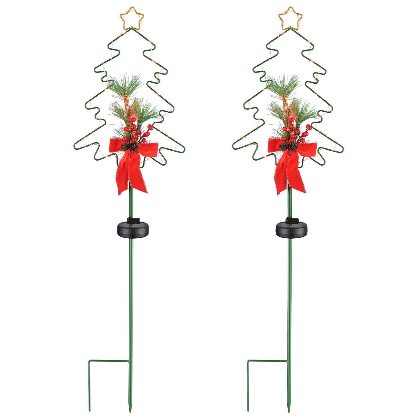 Christmas Tree Solar Stake Light - LED Outdoor Garden Pathway Decoration - DropOnline.co