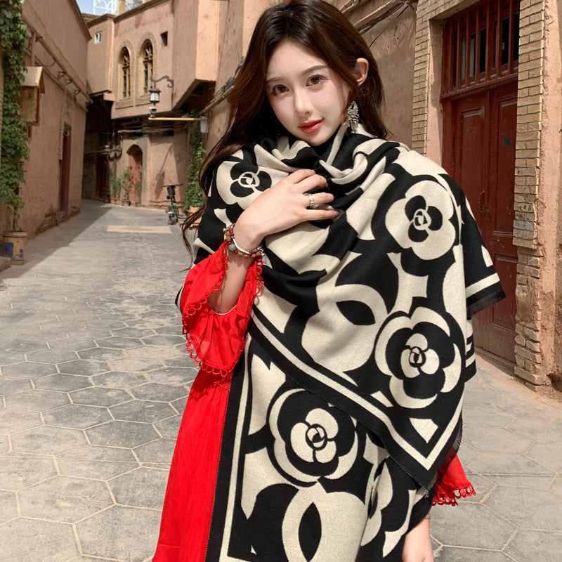 Retro High Sense Artificial Cashmere Scarf - Sophisticated Winter Wrap - DropOnline.co