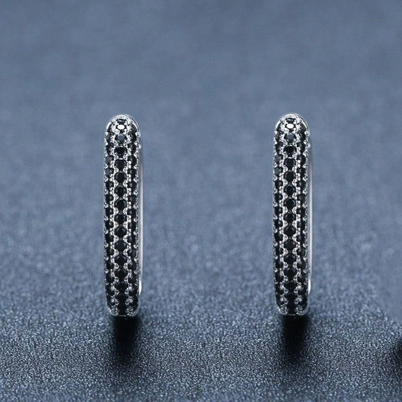 French-style Black Zircon Earrings - DropOnline.co