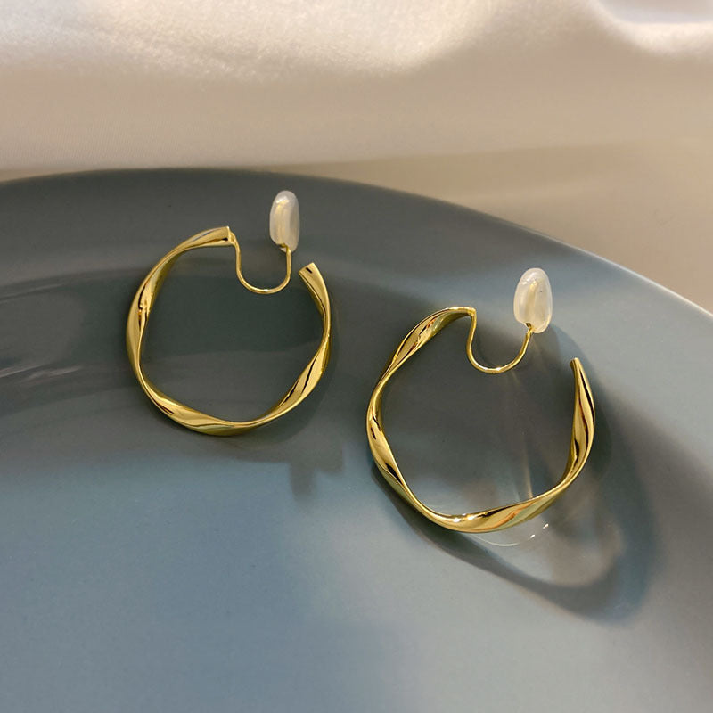 925 Silver Needle Vintage Geometric Metal Earrings - DropOnline.co