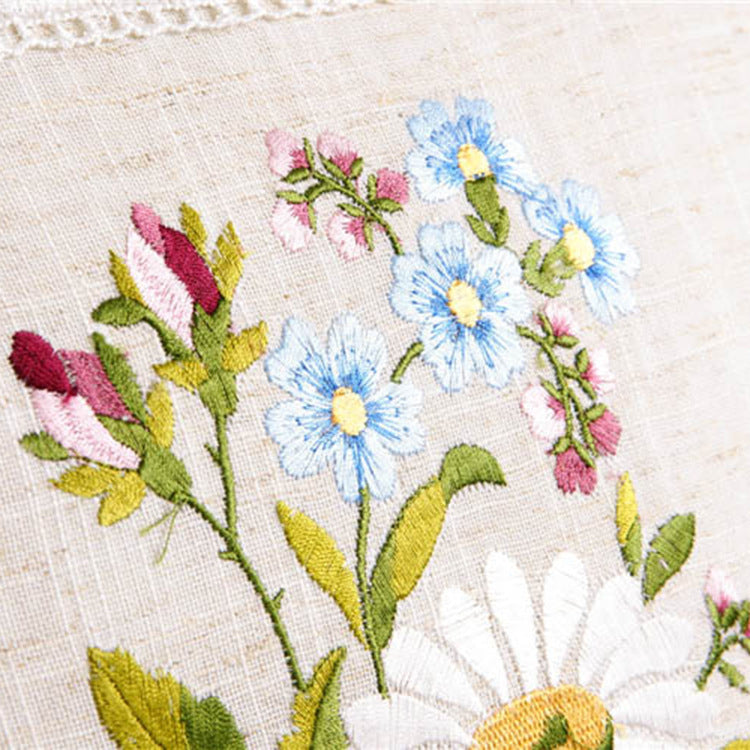 European Style Embroidered Coffee Table, Lace Tablecloth, Pillowcase, Bedside Cushion - DropOnline.co