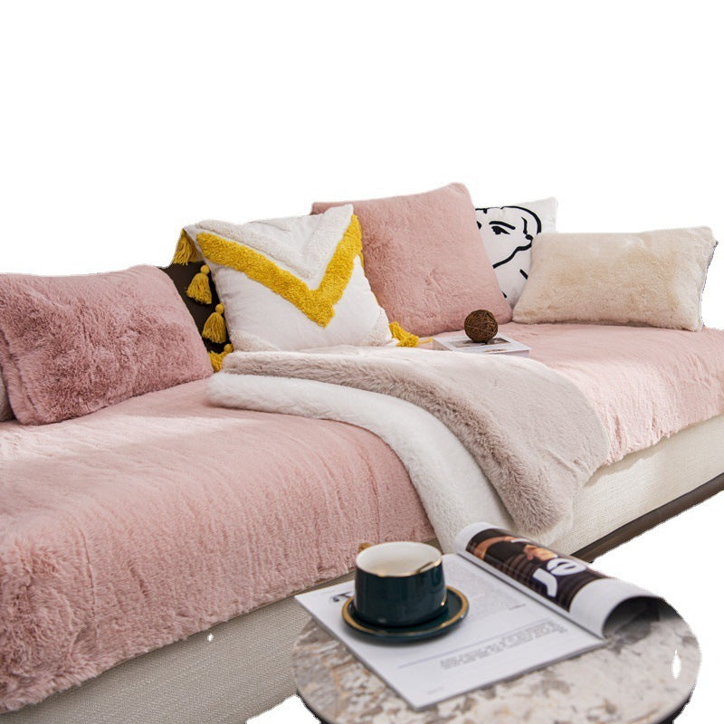 Autumn And Winter Sofa Cushion Warm Plush Rabbit - DropOnline.co