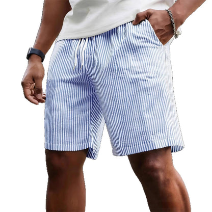 Striped Lace-up Sweatpants Minimalist Cropped Shorts