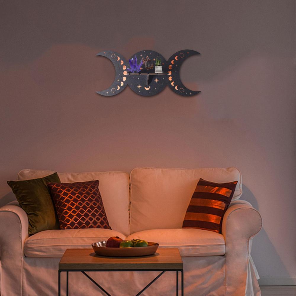 Bohemian Wood Crystal Shelving Home Decor - DropOnline.co