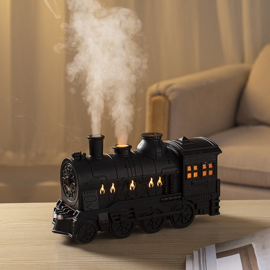 Small Train Aromatherapy Machine Essential Oil Diffuser Desktop Retro Decor Humidifier For Home Use With Large Mist Output - DropOnline.co