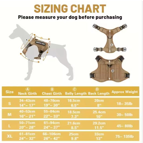 Hiphoppet US Local Tactical Service Dog Harness Vest Adjustable Reflective No Pulling Large Dog Harness With Metal Buckle - DropOnline.co