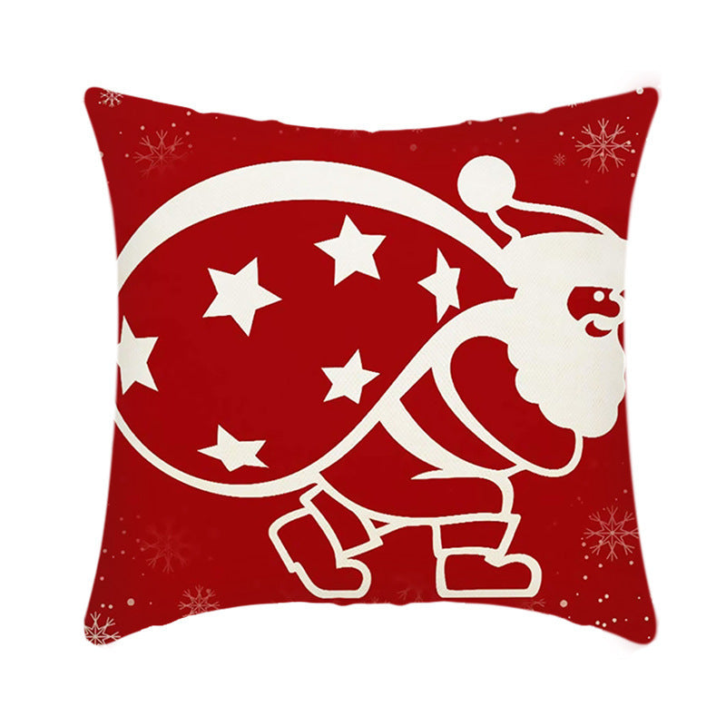 Merry Christmas Cushion Cover 45cm Elk Santa Claus Short Plush Sofa Pillow Cover Home Decor Pillowcase Christmas Decoration - DropOnline.co