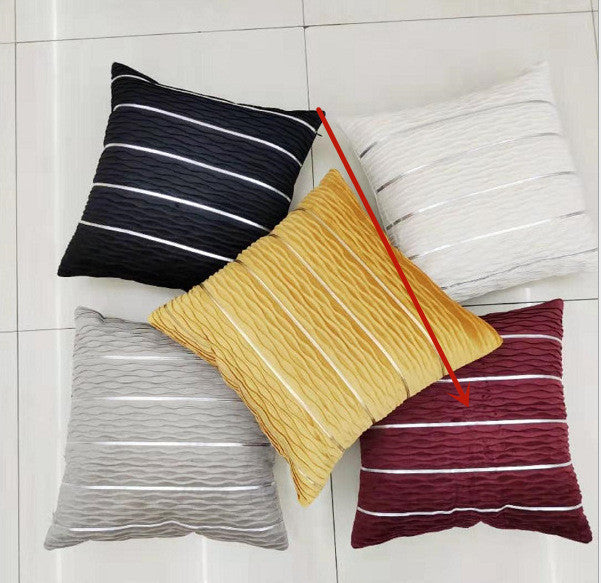 Simple Luxury Striped Velvet Pillow Cover Pillow Cushion Cover Pillow Case Covers for Sofa Flannel Velvet Sofa Cushion Cover - DropOnline.co