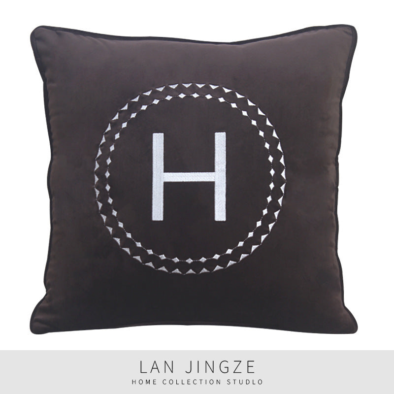 Dutch Velvet Embroidery Pillow Cover Series American Model Room Bedside Cushion - DropOnline.co