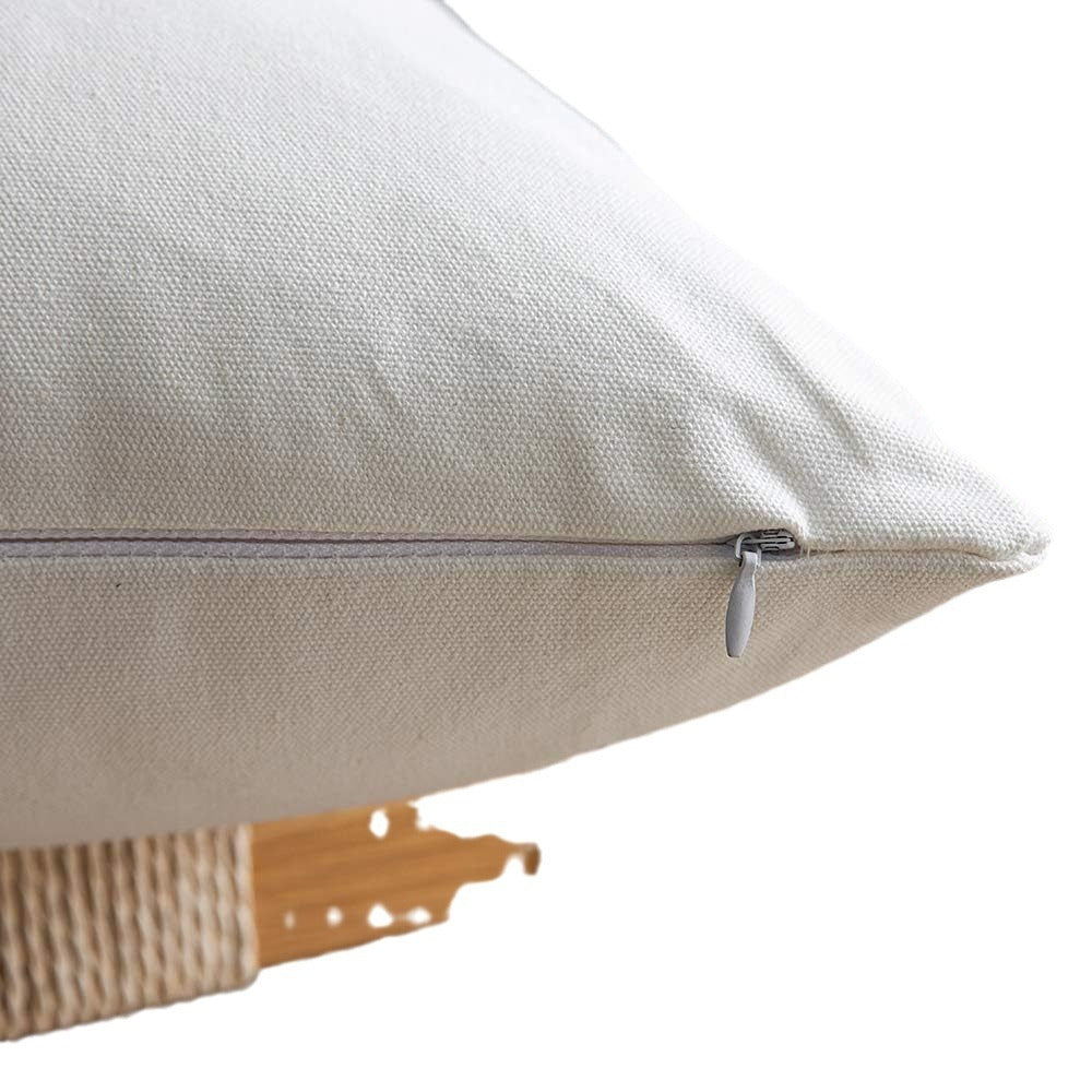 PU Stitching Cotton Canvas Double Stitching Leather Sofa Cushion Cover - DropOnline.co